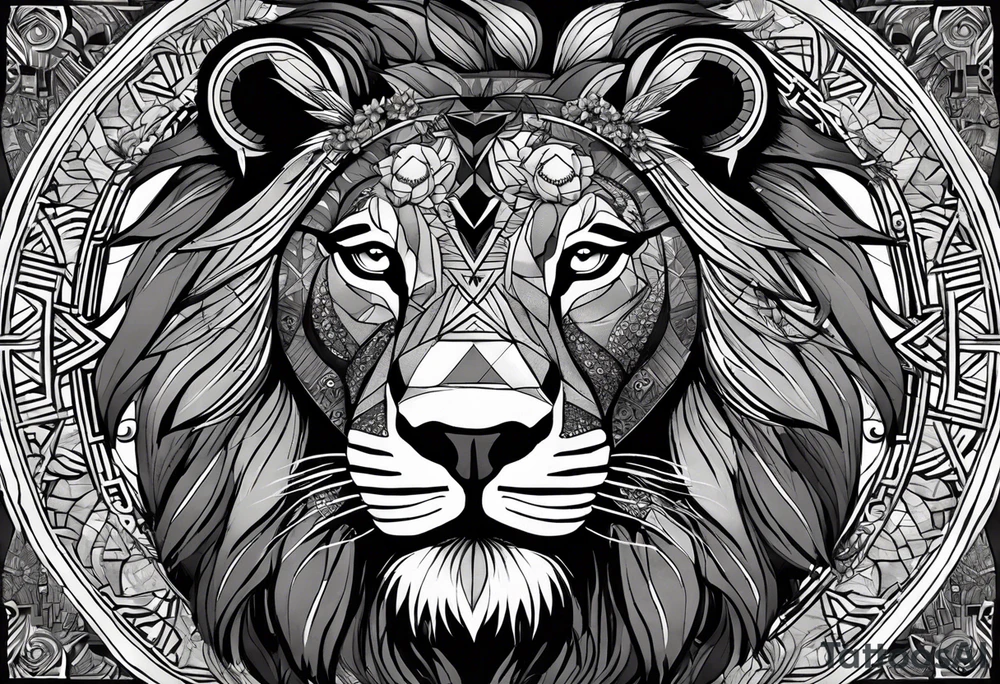 Very asymmetrical, +geometric pattern, with realistic full moon, detailed hippo face surround with lion fur,+tribal, +geometric, +inkart , +blackwork, +grey scale, + sketch
with wintersweet flower bud, +inkart touch, +for men, detailed , combined favourite , tattoo idea