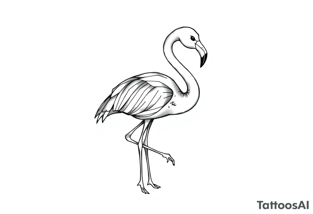 cute flamingo tattoo idea