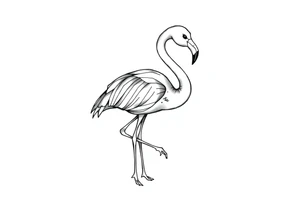 cute flamingo tattoo idea