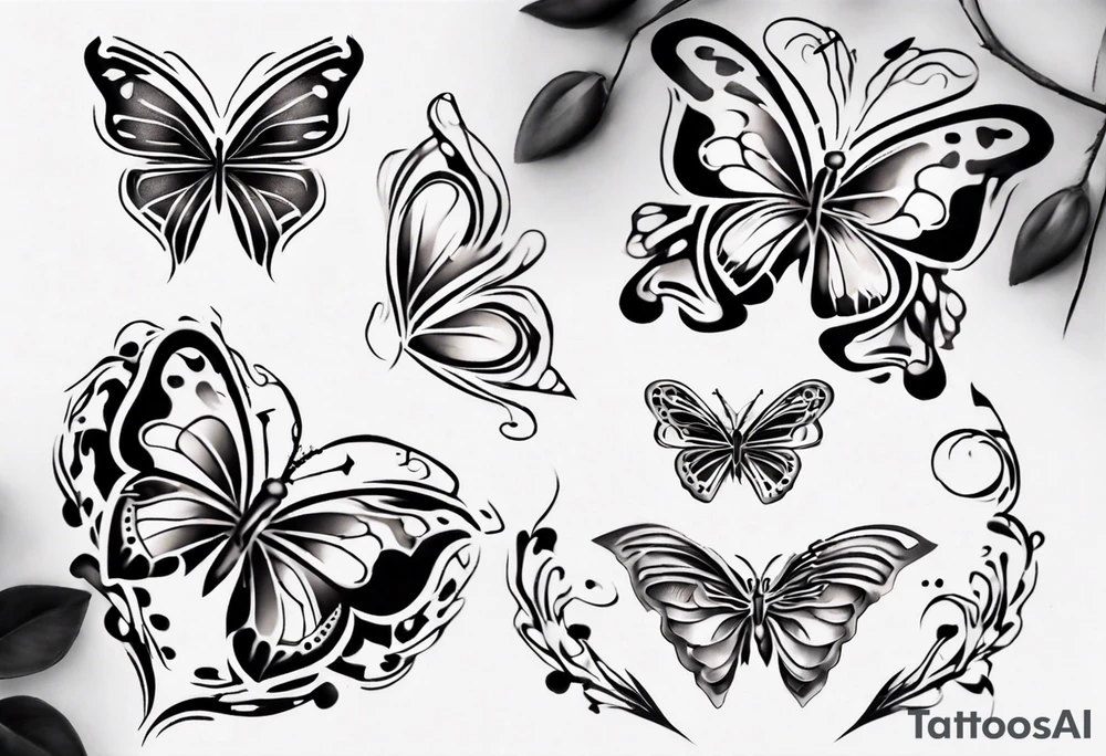 Butterfly wrap tattoos on heart overlay tattoo idea