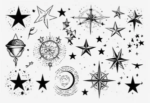 Tattoo about wishing and wishes coming true and stars and dreaming tattoo idea