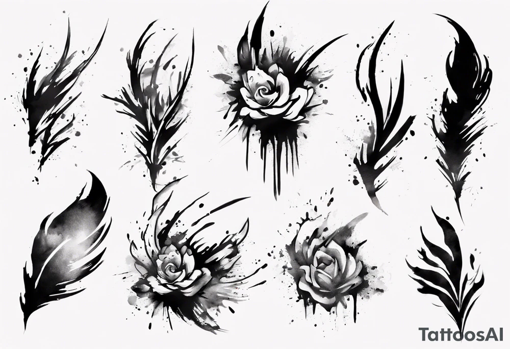 Brush stroke drawing time tattoo idea