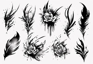 Brush stroke drawing time tattoo idea