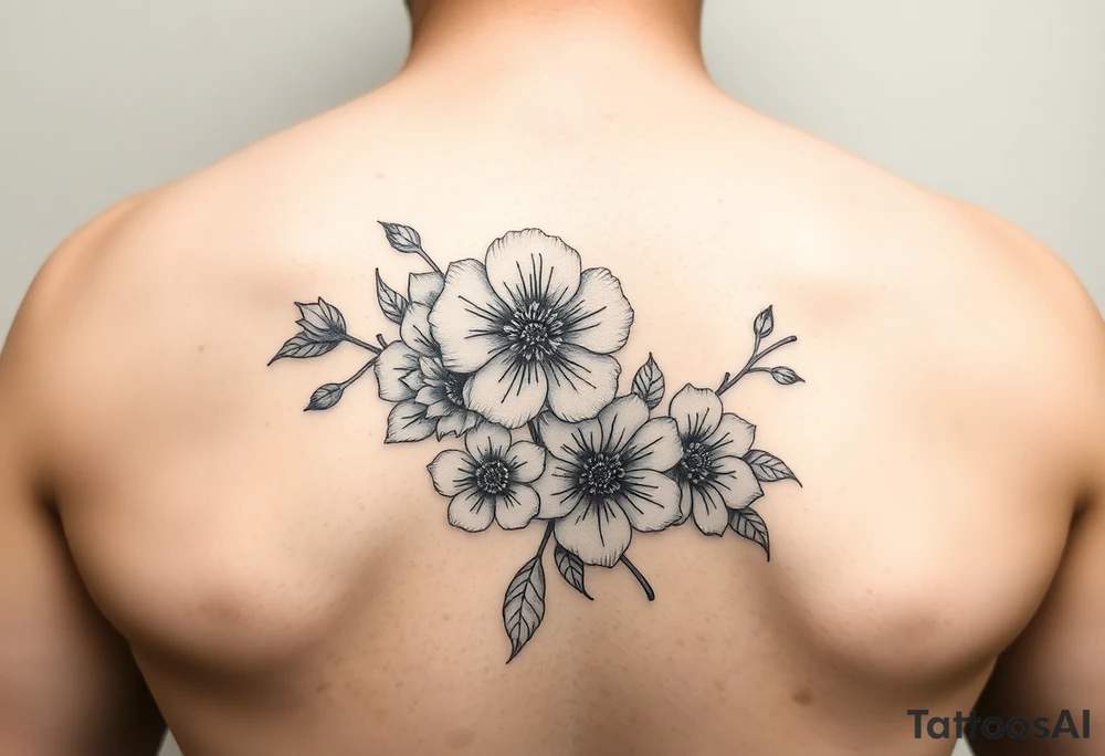 Flowers on your back woman tattoo idea