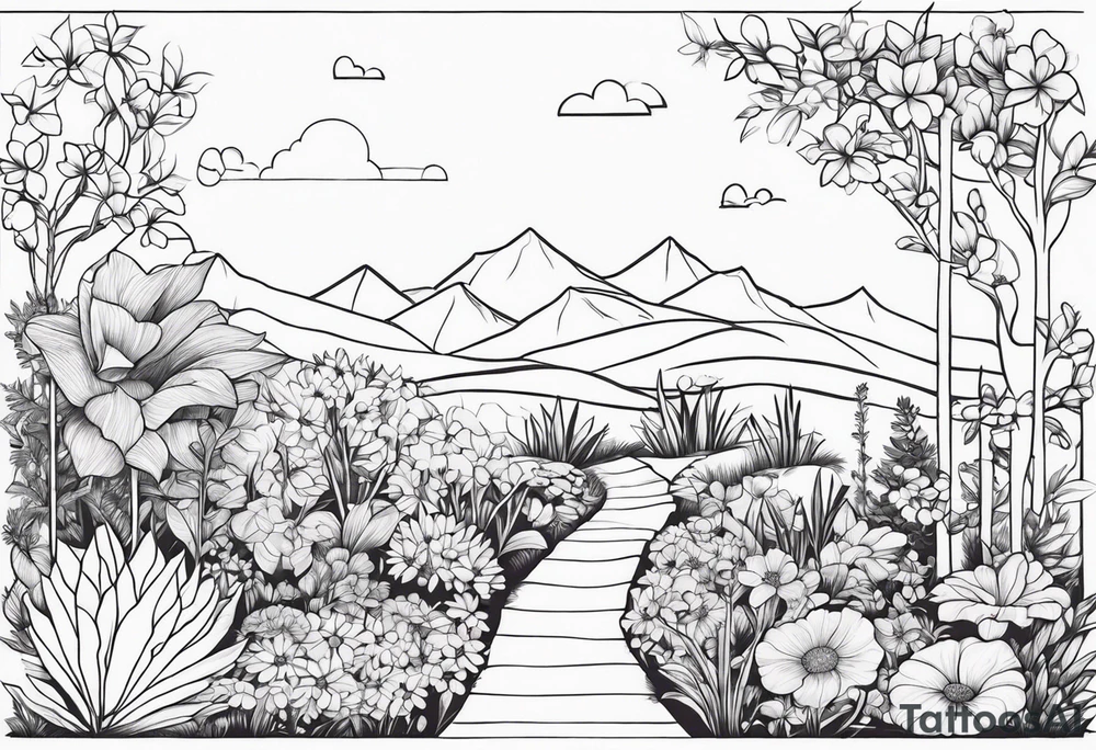 Garden arm sleeve tattoo idea