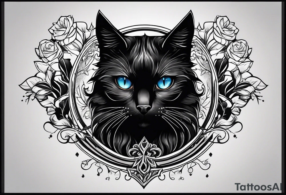 Black cat inside arm tattoo idea