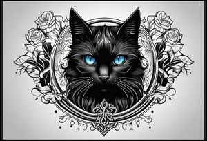 Black cat inside arm tattoo idea