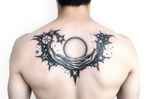 222 sunset love stardust and vibration tattoo idea