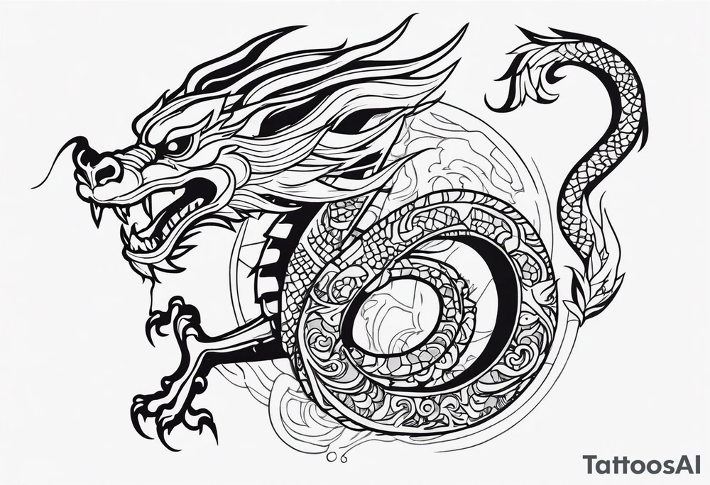 chinese dragon, day of the dead skeleton tattoo idea