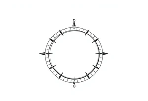 Compass without outer circle tattoo idea