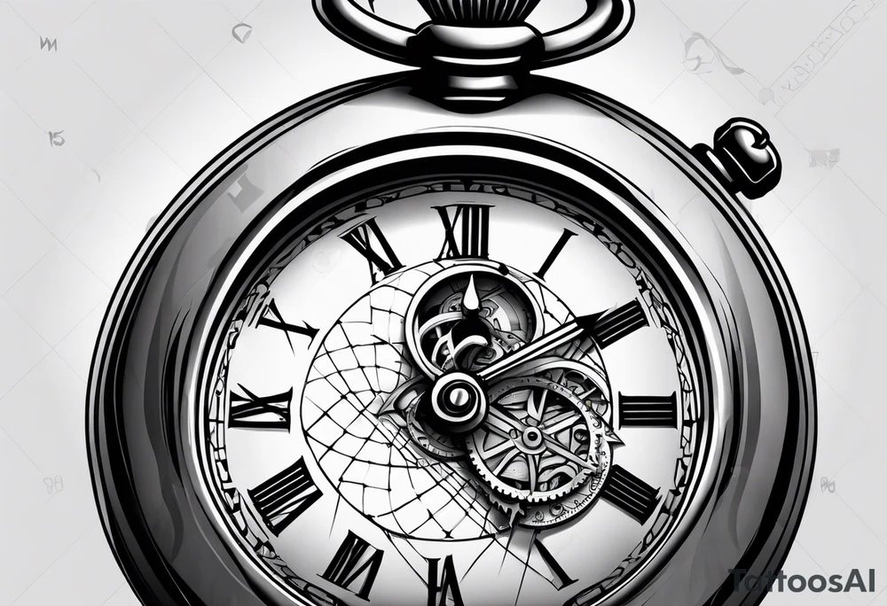 old time pocket watch with the saying "Time waits for no one..." tattoo idea