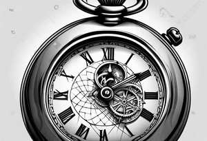 old time pocket watch with the saying "Time waits for no one..." tattoo idea