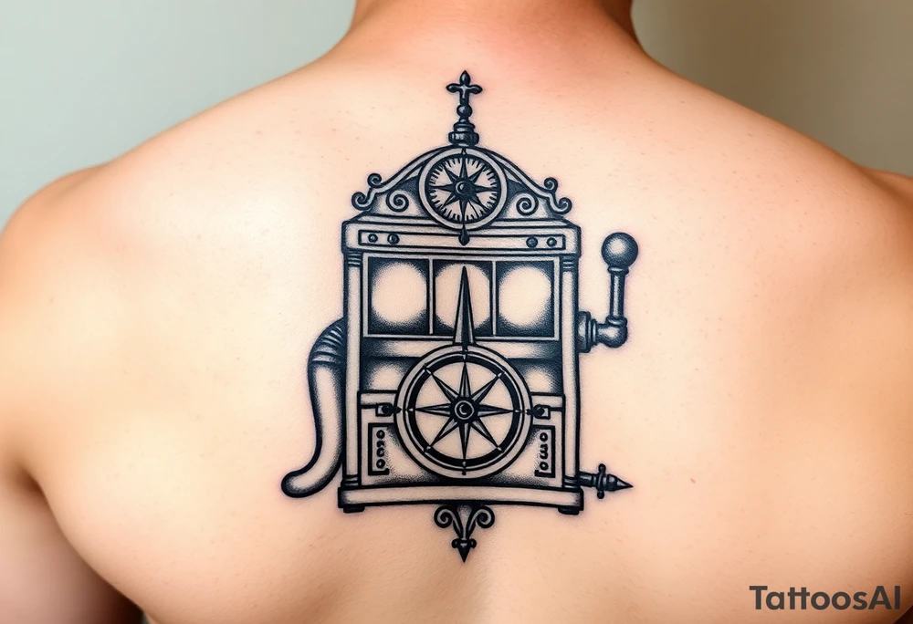 Slot machine with a compass tattoo idea