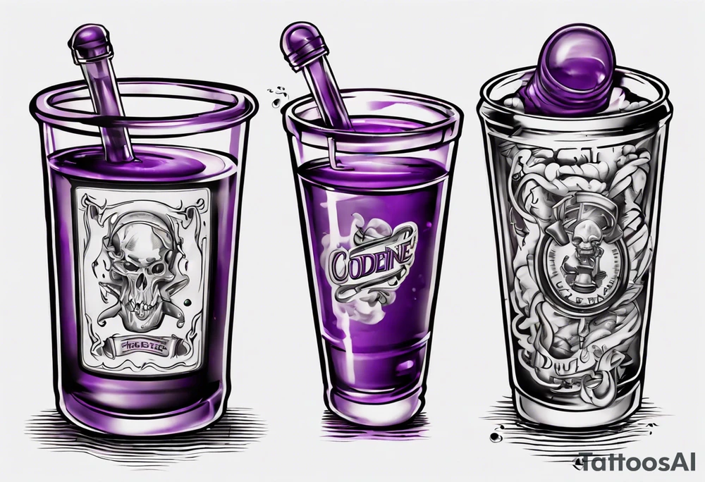 Codeine Syrup with a dubble cup tattoo idea