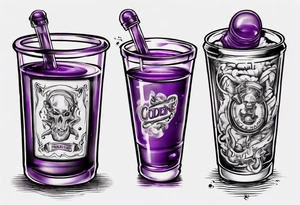 Codeine Syrup with a dubble cup tattoo idea