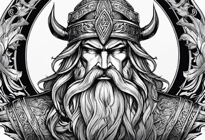 Odin mit Thore und darunter Hades mit sein dreiköpfigen Hund tattoo idea