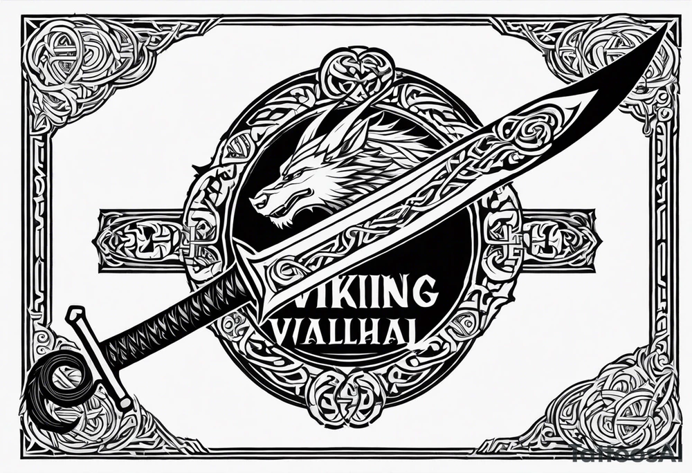 Viking sword Valhalla dragon tattoo idea