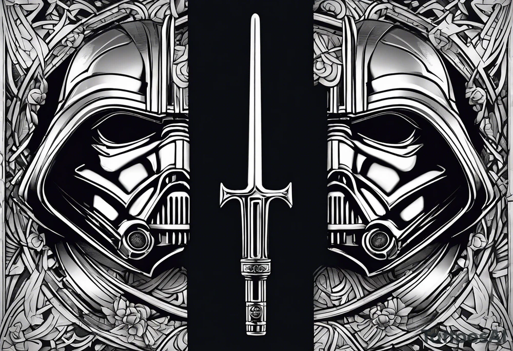 Two lightsaber hilts overlapped as an "X" with the initials A, J, L and N surrounding the empty spaces. tattoo idea
