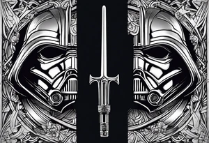Two lightsaber hilts overlapped as an "X" with the initials A, J, L and N surrounding the empty spaces. tattoo idea