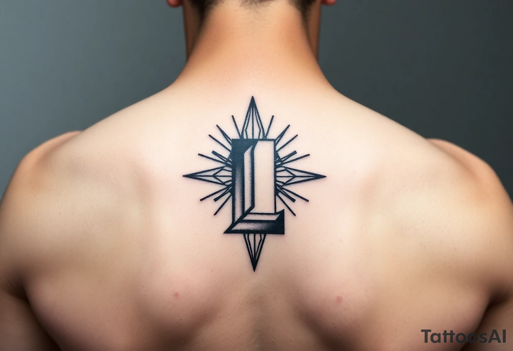Powerful light with the letter L tattoo idea
