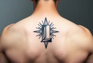 Powerful light with the letter L tattoo idea