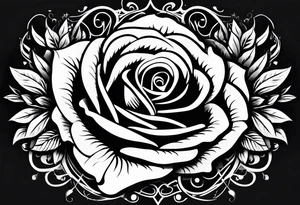 rose designs behind the word always and forever tattoo idea