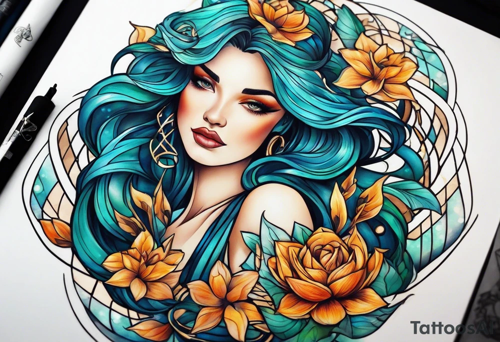 Pisces woman tattoo idea