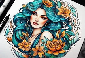 Pisces woman tattoo idea