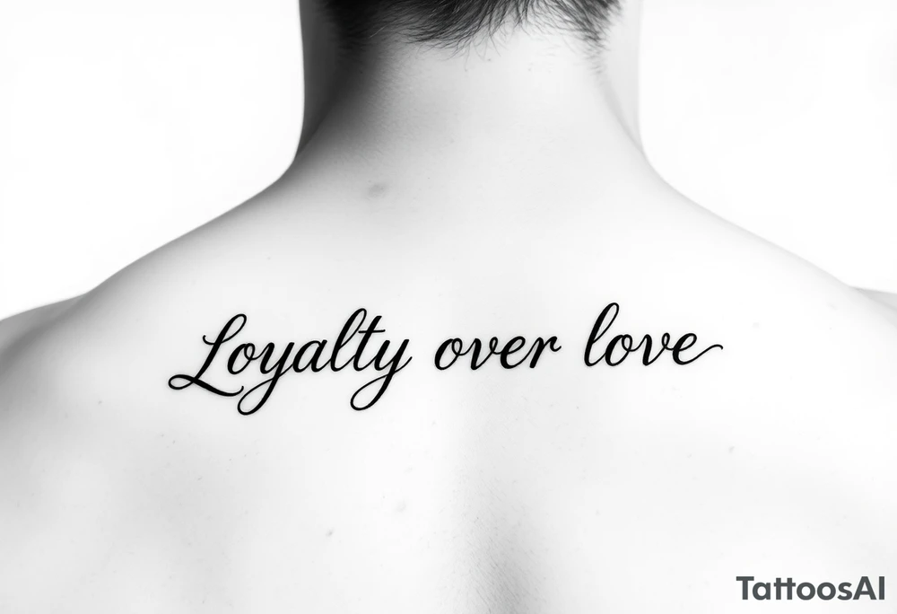 Loyalty over love just words tattoo idea