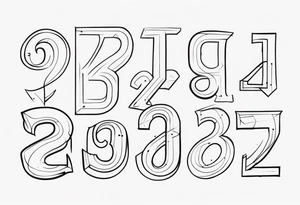 Numbers and letters tattoo idea