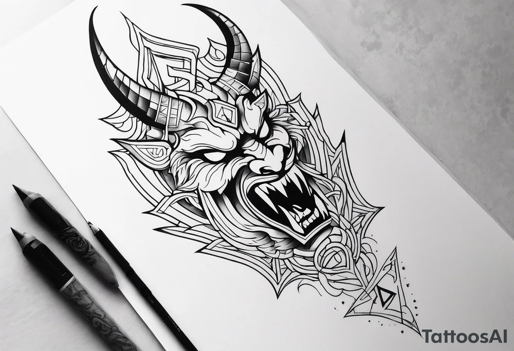 Demon forearm tattoo idea
