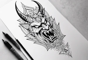 Demon forearm tattoo idea