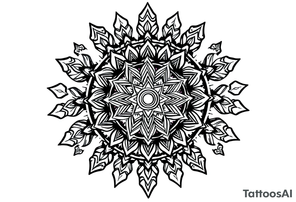 intricate mandala with sacred geometry and cosmic elements tattoo idea
