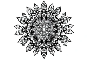 intricate mandala with sacred geometry and cosmic elements tattoo idea