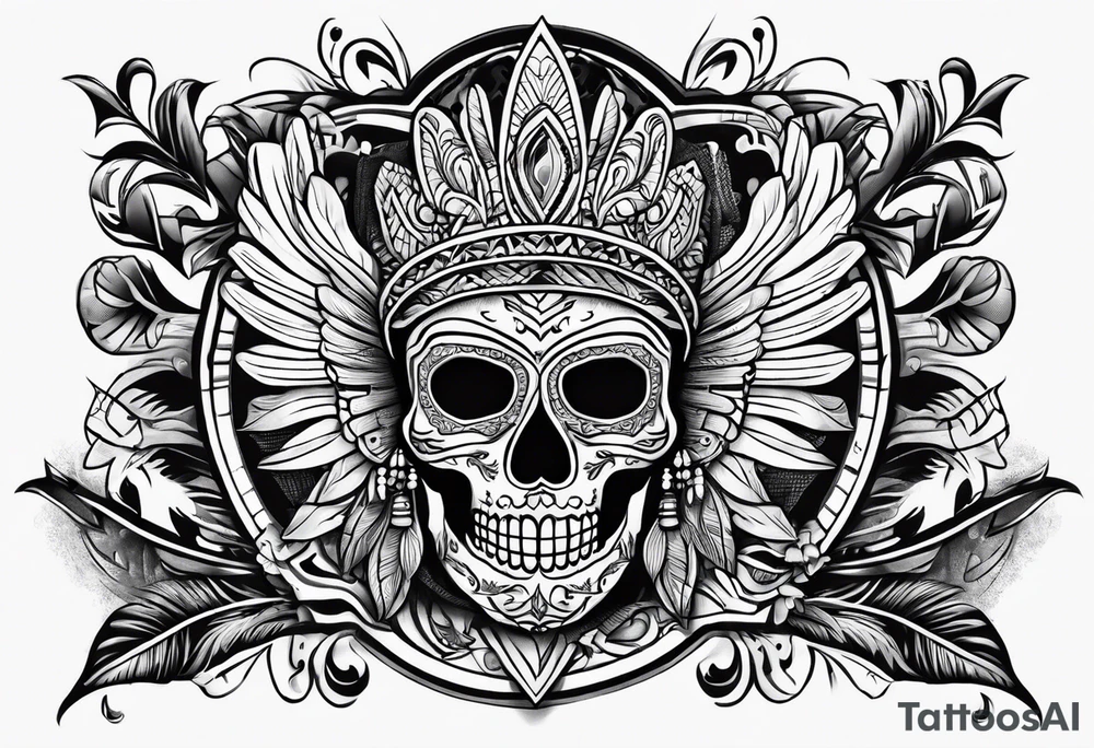 Ghost with Mexican blanket tattoo idea