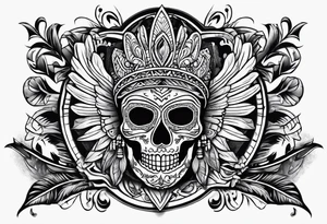 Ghost with Mexican blanket tattoo idea