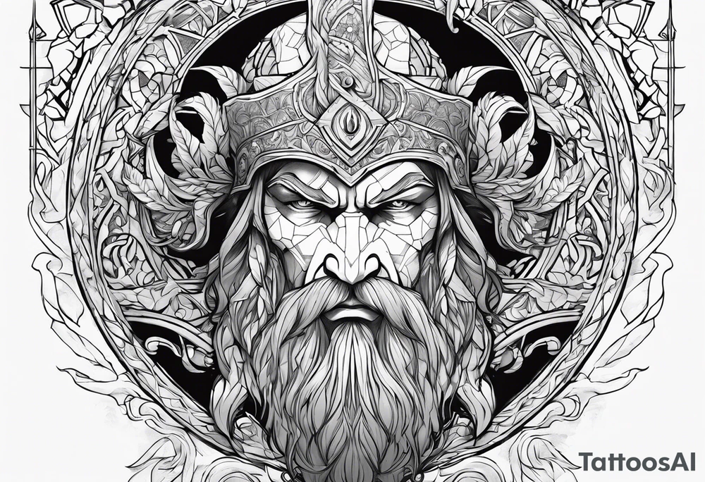 mimir from game God Of War tattoo idea