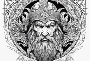 mimir from game God Of War tattoo idea