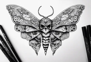 Skull moth tattoo idea