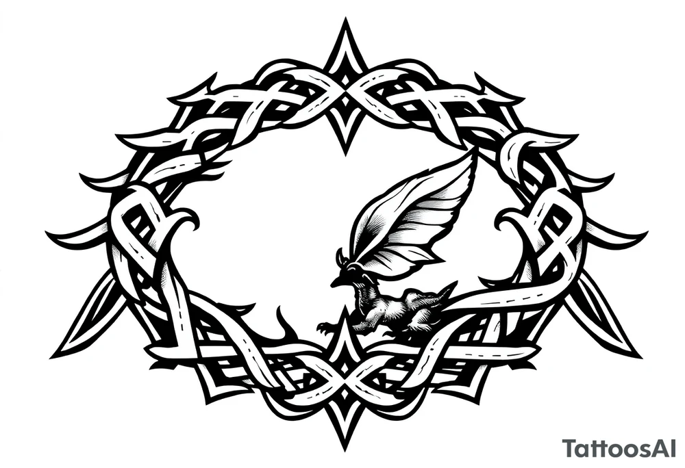 Celtic inspired armband tattoo symbolizing courage and strength infused with nature tattoo idea
