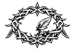 Celtic inspired armband tattoo symbolizing courage and strength infused with nature tattoo idea
