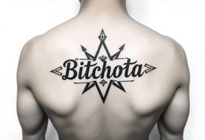bitchota name in a star with diamonds tattoo idea