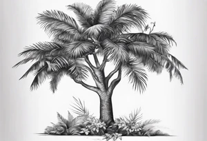 tree palm but swap leaves with hands, it should be surrealistic tattoo idea