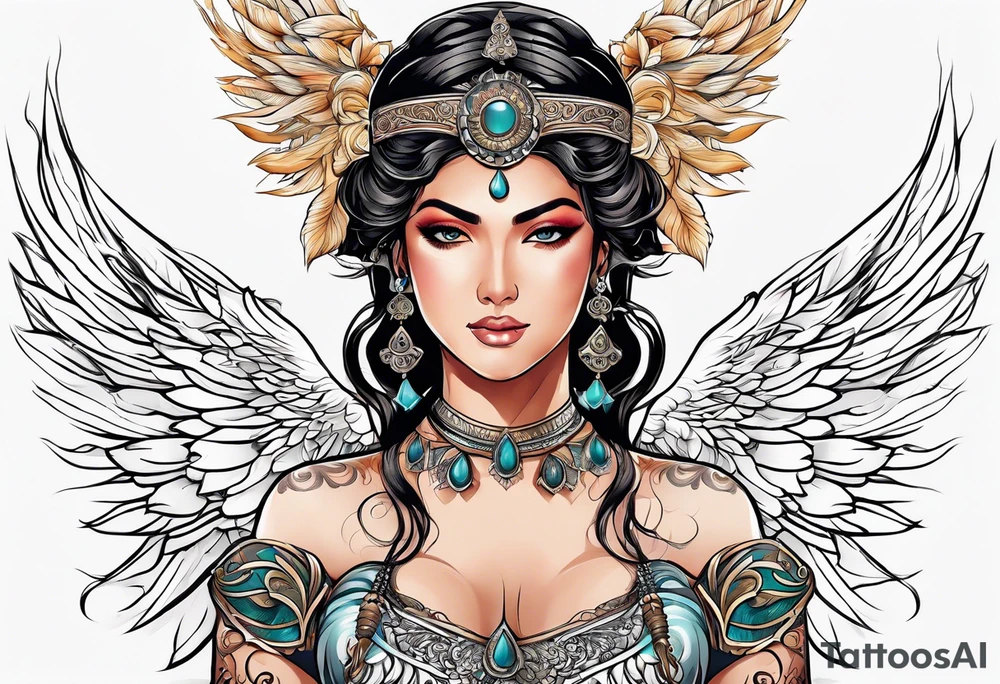Ashoka Tano as an Angel tattoo tattoo idea