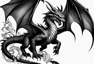 toothless dragon black tattoo idea