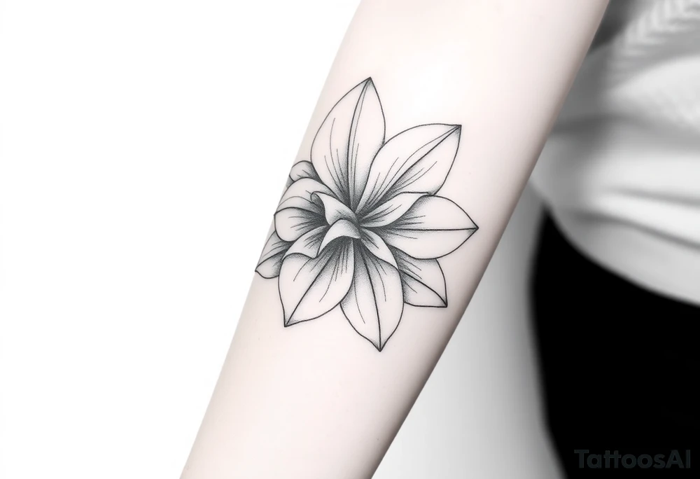 Narcissus flower on forearm tattoo idea