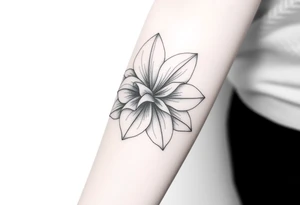 Narcissus flower on forearm tattoo idea
