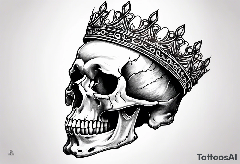 side profile 
skull crown tattoo idea