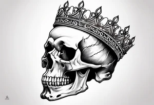 side profile 
skull crown tattoo idea
