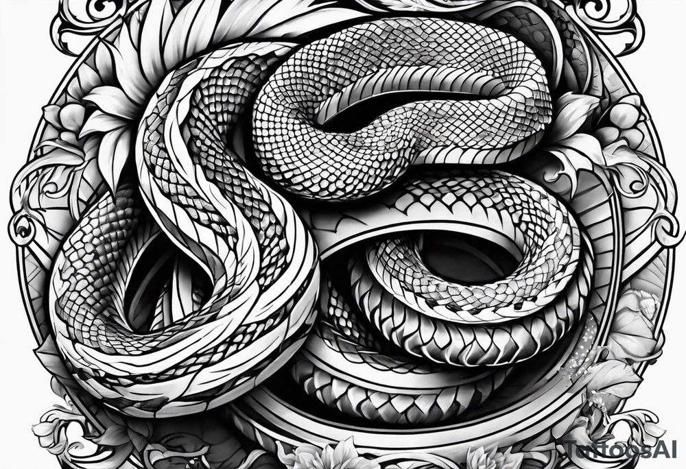 Neo traditional snake tattoo idea